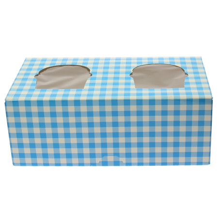 Caixa 2 Cupcakes Azul 19,5x10x7,5cm (20 Unidades)