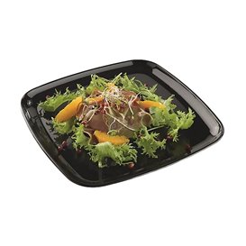 Bandeja Plastico Rigido Quadrada Preto 30x30cm (25 Uds)