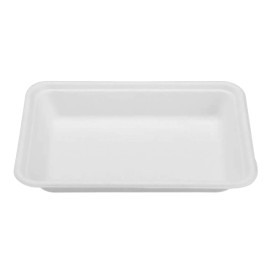 Bandeja Bio da cana-de-açúcar Branco 196x147x27mm  (50 Uds)