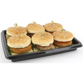Bandeja Plastico Retang. Preto 316x256x40mm (25 Uds)