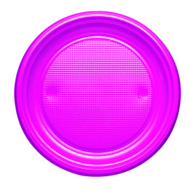 Prato Plastico PS Raso Fucsia Ø170mm (50 Unidades)