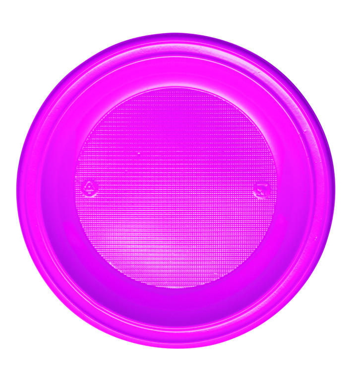 Prato Plastico PS Fundo Fucsia Ø220mm (30 Unidades) Prato Plastico PS Fundo Fucsia Ø220mm (30 Unidades)