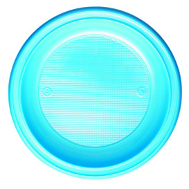 Prato Plastico PS Fundo Azul Claro Ø220mm (30 Unidades)