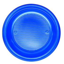 Prato Plastico Raso PS Azul Escuro 220 mm (30 Unidades)