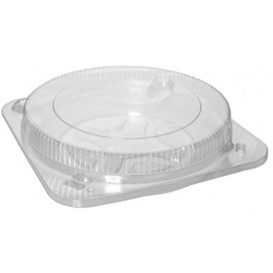 Caixa Plastico Quadrada Bolo Transparente Ø26cm (5 Uds)
