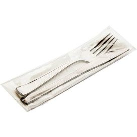 Conjunto Talheres Garfo, Faca e Guardanapo Prata (300 Uds)