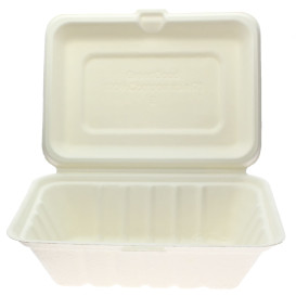 Embalagem Cana-de-açúcar Branco 136x182x64mm (50 Uds)