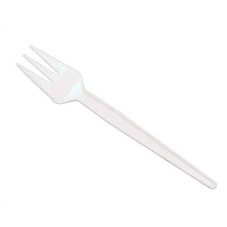 Garfo Sierra de Plástico PS Branco 135mm (200 Uds)