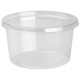 Embalagem Plastico rPET DeliLite con Tampa 19,4 Oz/550ml (50 Uds)
