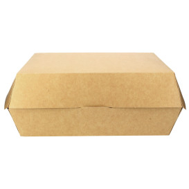 Caixa de Cartão Hamburguer Kraft Gigante 23x17,5x8cm (25 Uds)