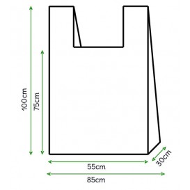 Saco Plastico Alça Branco 85x100cm (50 Unidades)