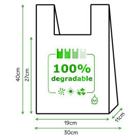 Saco Plastico Alça Degradável 100% 30x40 (200 Uds)