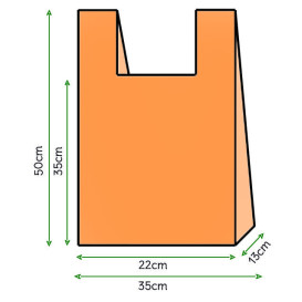 Saco Plastico Alça Laranja 35x50cm (200 Unidades)