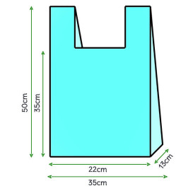 Saco Plastico Alça Azul 35x50cm (200 Unidades)