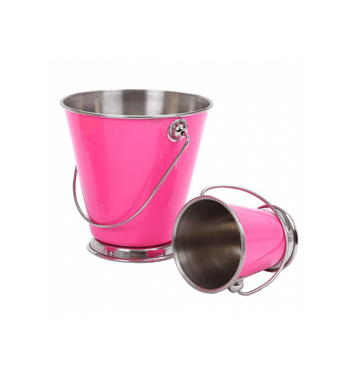 Mini Cuba de Aço Rosa Ø70x70mm (12 Uds) Mini Cuba de Aço Rosa Ø70x70mm (12 Uds)