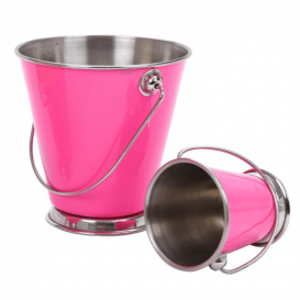 Mini Cuba de Aço Rosa Ø120x120mm (1 Ud)