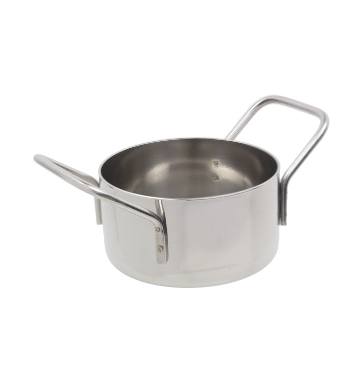 Mini Panela de Aço Ø80x45mm (1 Ud) Mini Panela de Aço Ø80x45mm (1 Ud)