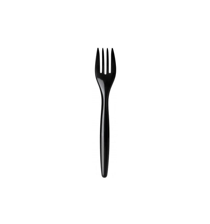 Garfo Plastico Luxury Preto 175mm (100 Uds) Garfo Plastico Luxury Preto 175mm (100 Uds)