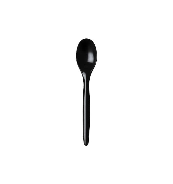 Colher Plastico Luxury Preto 175mm (100 Uds) Colher Plastico Luxury Preto 175mm (100 Uds)