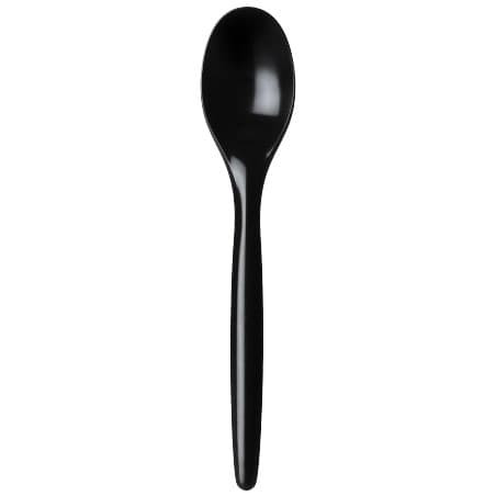 Colher Plastico Luxury Preto 175mm (100 Uds)