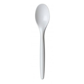 Colher Plastico Luxury Branco 125mm  (100 Uds)