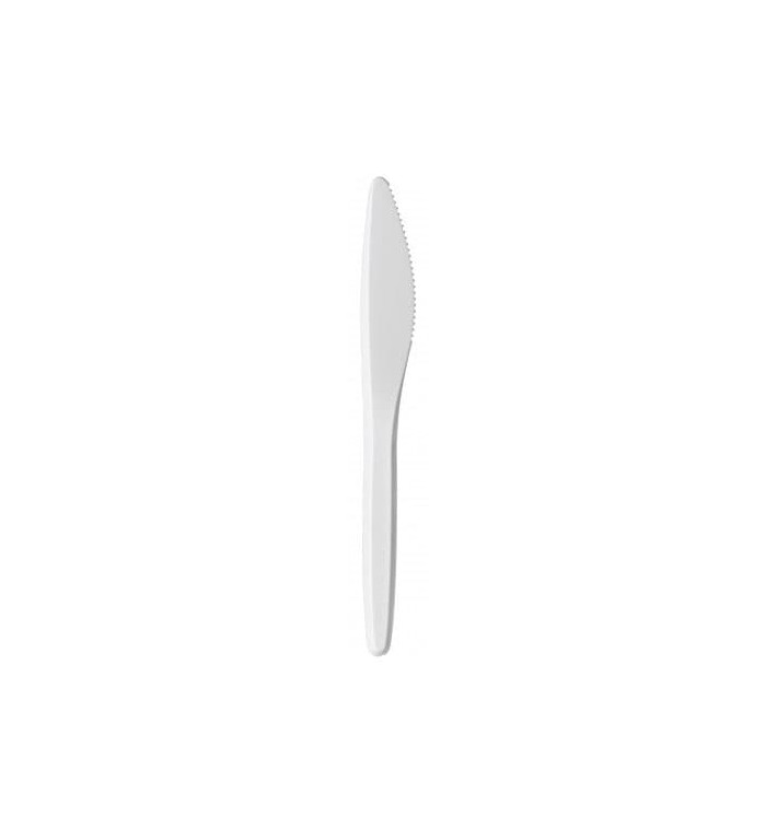 Faca Plastico Luxury Branco 175mm (100 Uds) Faca Plastico Luxury Branco 175mm (100 Uds)