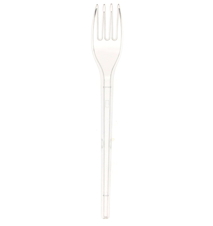 Garfo de Plastico Grande PS Transparente 170mm (3000 Uds) Garfo de Plastico Grande PS Transparente 170mm (3000 Uds)