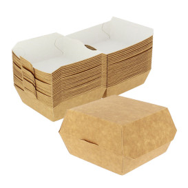 Caixa de Cartão Hamburguer Kraft 12x12x7 cm(25 Uds)