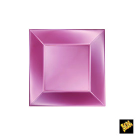 Prato Plastico Raso Pêssego Nice Pearl PP 180mm (25 Uds)