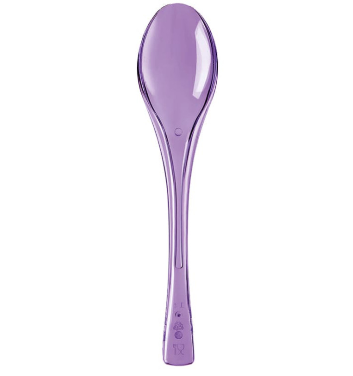 Colher de Plástico Fly Lilás Transp. 145mm (50 Uds) Colher de Plástico Fly Lilás Transp. 145mm (50 Uds)