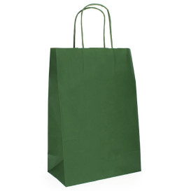 Saco Papel Kraft Verde com Asas 80g 20+10x29cm (50 Uds)