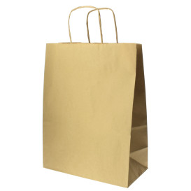 Saco Papel Kraft Hawanna Asas 100g 24x12x31cm (50 Uds)
