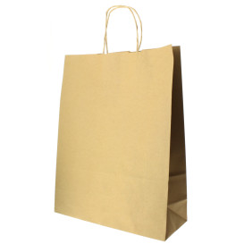 Saco Papel Kraft Hawanna Asas 100g 32x12x41cm (50 Uds)
