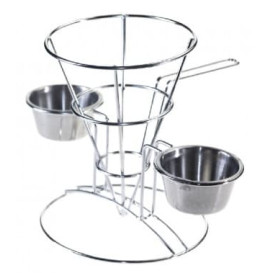 Cesta Apresentaçao de Aço 2 Recipientes Ø108x152mm (1 Ud)