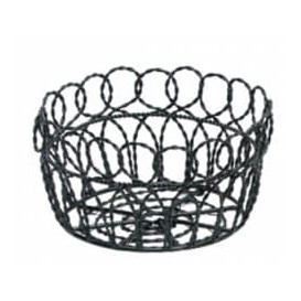 Cesta Redonda en Aço Preto Ø190x100mm (6 Uds)