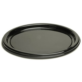 Prato Plastico Redondo Preto 18cm (250 Uds)