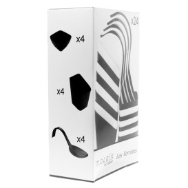 Kit Acessórios Catering Branco e Preto 24 Uds (12 Kits)