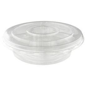 Tigela de Plastico PET 4C + tampas Ø26x7cm (100 Uds)