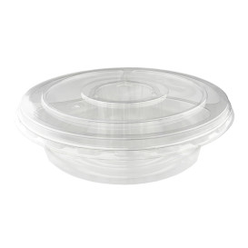 Tigela de Plastico PET 5C + tampas Ø26x7cm (100 Uds)