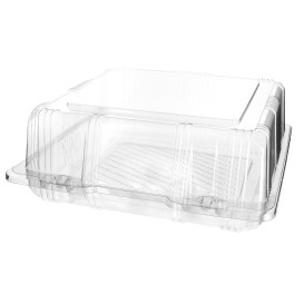 Embalagem Tampa Bisagra PET Pasteleria 20x20x8cm (220 Uds)