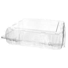 Embalagem Tampa Bisagra PET Pasteleria 22x22x6cm (220 Uds)