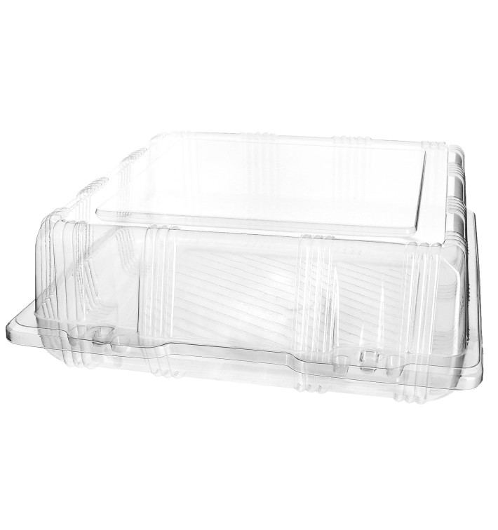 Embalagem Tampa Bisagra PET Pasteleria 22x22x8cm (20 Uds) Embalagem Tampa Bisagra PET Pasteleria 22x22x8cm (20 Uds)