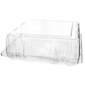 Embalagem Tampa Bisagra PET Pasteleria 22x22x8cm (220 Uds)