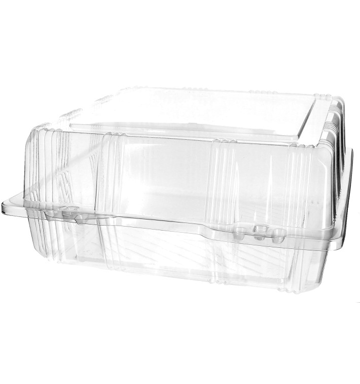 Embalagem Tampa Bisagra PET Pasteleria 22x22x10cm (220 Uds) Embalagem Tampa Bisagra PET Pasteleria 22x22x10cm (220 Uds)