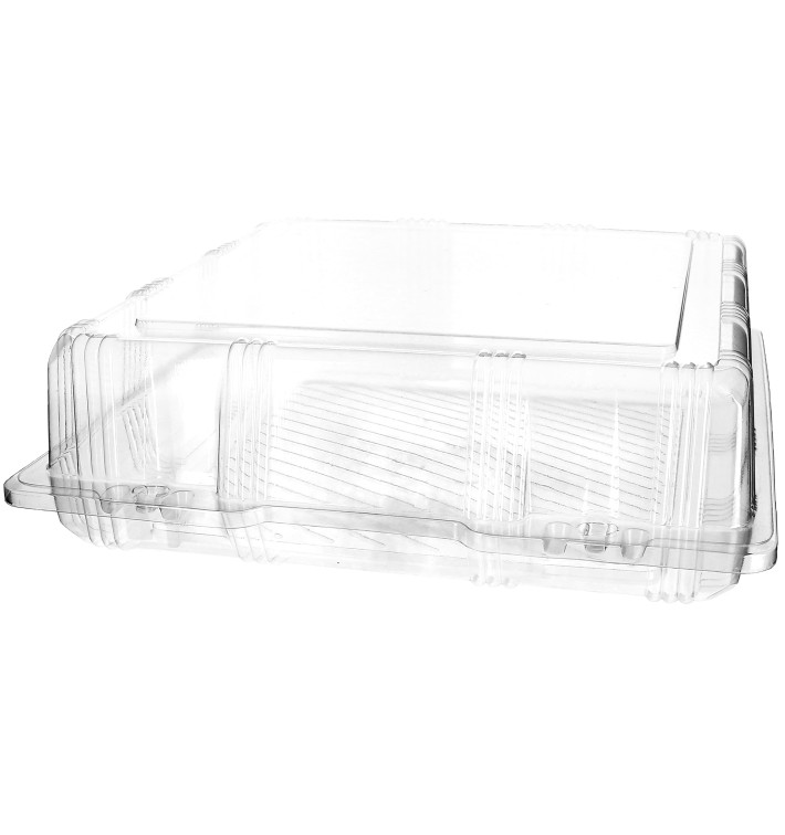 Embalagem Tampa Bisagra PET Pasteleria 25x25x8cm (220 Uds) Embalagem Tampa Bisagra PET Pasteleria 25x25x8cm (220 Uds)