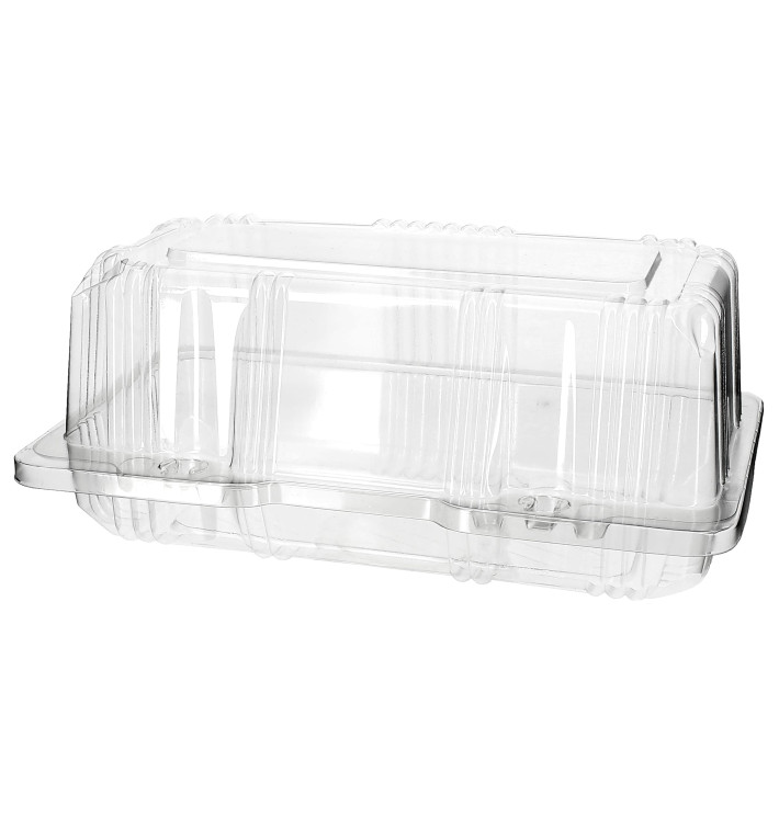 Embalagem Tampa Bisagra PET Pasteleria 18x9,5x8cm (20 Uds) Embalagem Tampa Bisagra PET Pasteleria 18x9,5x8cm (20 Uds)