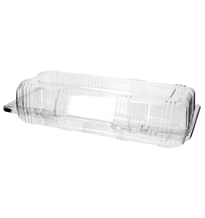 Embalagem Tampa Bisagra PET Pasteleria 24x10x6cm (220 Uds) Embalagem Tampa Bisagra PET Pasteleria 24x10x6cm (220 Uds)