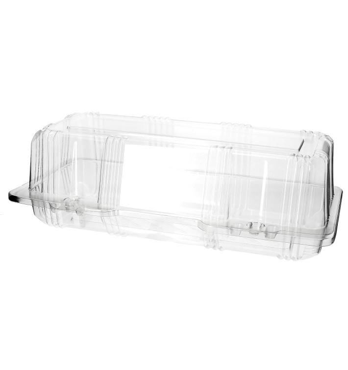 Embalagem Tampa Bisagra PET Pasteleria 24x10x8cm (20 Uds) Embalagem Tampa Bisagra PET Pasteleria 24x10x8cm (20 Uds)