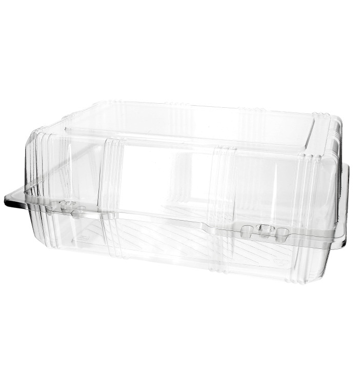 Embalagem Tampa Bisagra PET Pasteleria 25x17x10cm (220 Uds) Embalagem Tampa Bisagra PET Pasteleria 25x17x10cm (220 Uds)