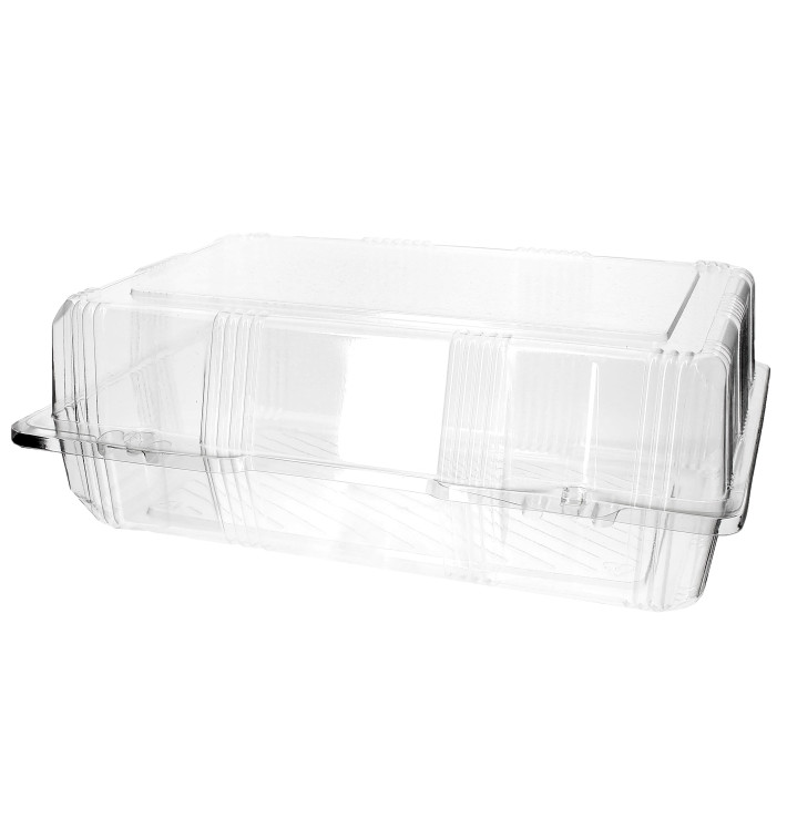 Embalagem Tampa Bisagra PET Pasteleria 28x18x10cm (220 Uds) Embalagem Tampa Bisagra PET Pasteleria 28x18x10cm (220 Uds)